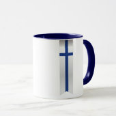 Mug Drapeau abstrait de la Finlande, couleurs (Devant droit)