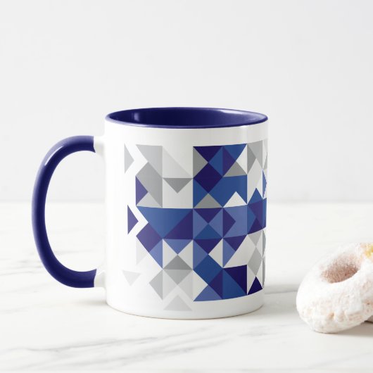 Mug Drapeau abstrait de la Finlande, couleurs (Avec donut)