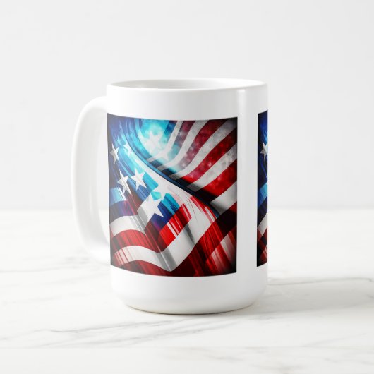 Mug Drapeau Abstrait US Classic Mug, 15 oz (Devant gauche)