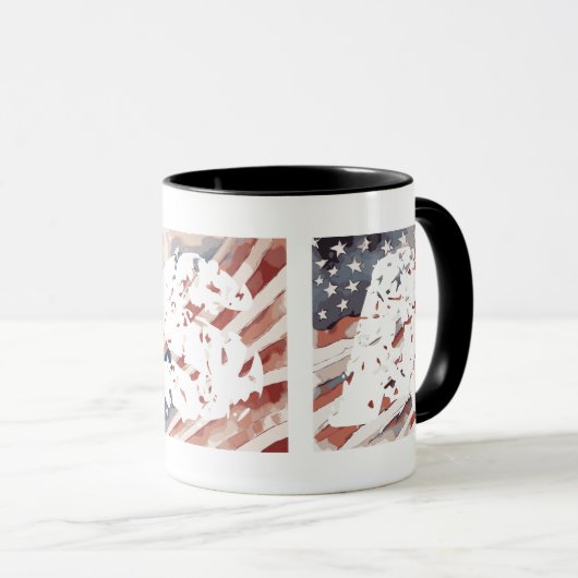 Mug Drapeau Abstrait "USA" (Devant droit)