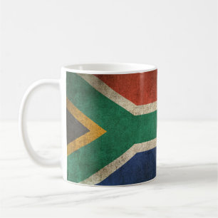 Mug Drapeau affligé par cru de l'Afrique du Sud