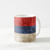 Mug Drapeau âgé et rayé de cru de la Serbie (Devant droit)
