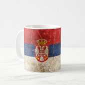 Mug Drapeau âgé et rayé de cru de la Serbie (Devant gauche)