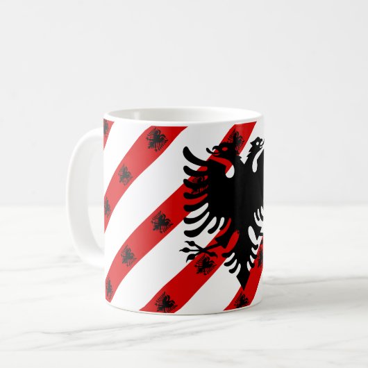 Mug Drapeau albanais de rayures (Devant gauche)