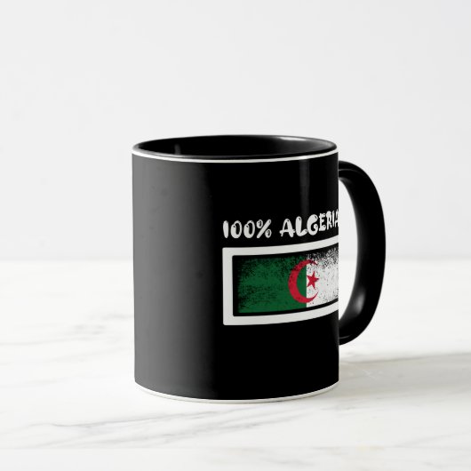 Mug Drapeau algérien à 100 % (Devant droit)