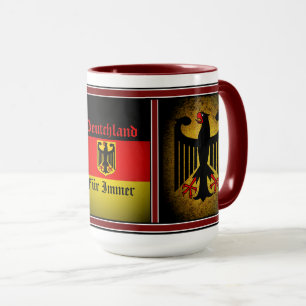 Mug Drapeau allemand, aigle noir, fourrure allemande