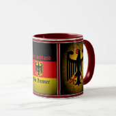 Mug Drapeau allemand, aigle noir, fourrure allemande (Devant droit)