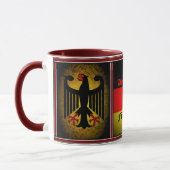 Mug Drapeau allemand, aigle noir, fourrure allemande (Gauche)