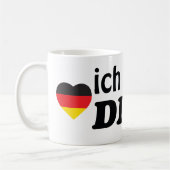 MUG DRAPEAU ALLEMAND DE COEUR DE LA MALADIE DES POINTS (Gauche)
