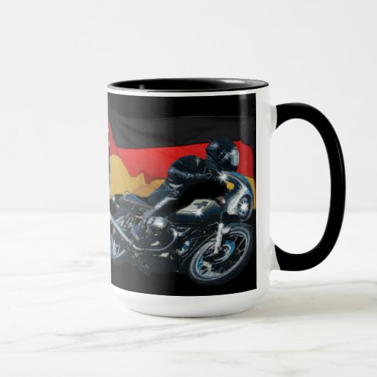 Mug Drapeau allemand & moto Rider (Droite)