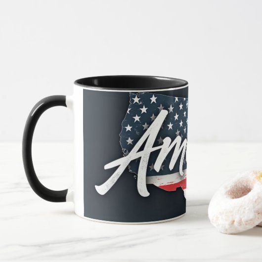 Mug Drapeau américain (Avec donut)
