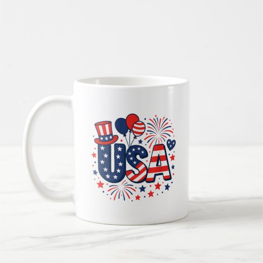 Mug Drapeau américain 4 juillet (Gauche)