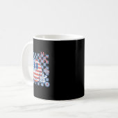 Mug Drapeau américain 4 juillet Super souriant visage (Devant gauche)