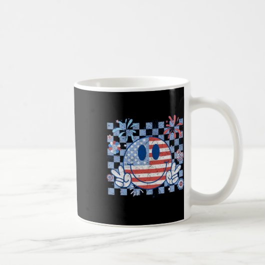 Mug Drapeau américain 4 juillet Super souriant visage (Droite)