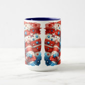 Mug Drapeau américain Abstrait rouge, blanc et bleu (Centre)