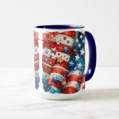 Mug Drapeau américain Abstrait rouge, blanc et bleu (Devant droit)