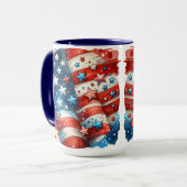 Mug Drapeau américain Abstrait rouge, blanc et bleu (Devant gauche)