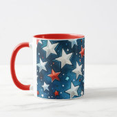 Mug Drapeau américain Abstrait rouge, blanc et bleu (Gauche)