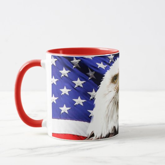 Mug Drapeau américain avec aigle chauve (Gauche)
