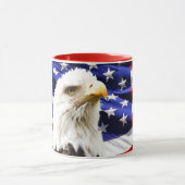 Mug Drapeau américain avec aigle chauve (Centre)
