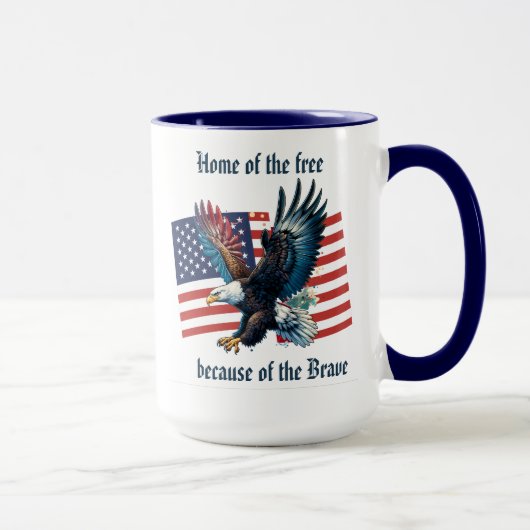 Mug "Drapeau américain avec aigle" personnalisable (Droite)