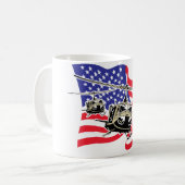 Mug Drapeau américain avec des hélicoptères (Devant gauche)