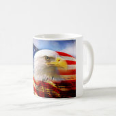 Mug Drapeau américain avec Eagle chauve (Devant droit)