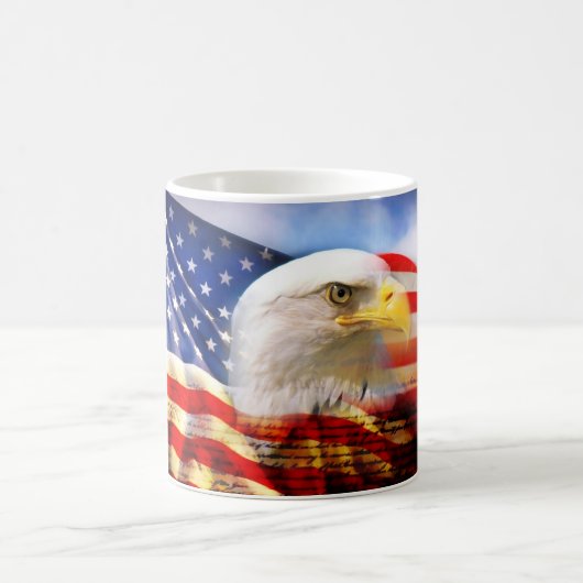 Mug Drapeau américain avec Eagle chauve (Centre)