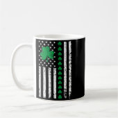 Mug Drapeau américain avec trèfles pour la st patrick (Gauche)