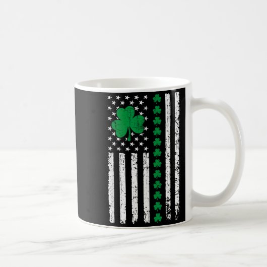 Mug Drapeau américain avec trèfles pour la st patrick (Droite)
