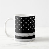 Mug Drapeau américain Bois rustique Noir Blanc Patriot (Gauche)