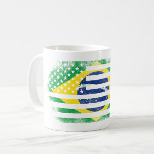 Mug Drapeau américain brésilien   Brésil et concept
