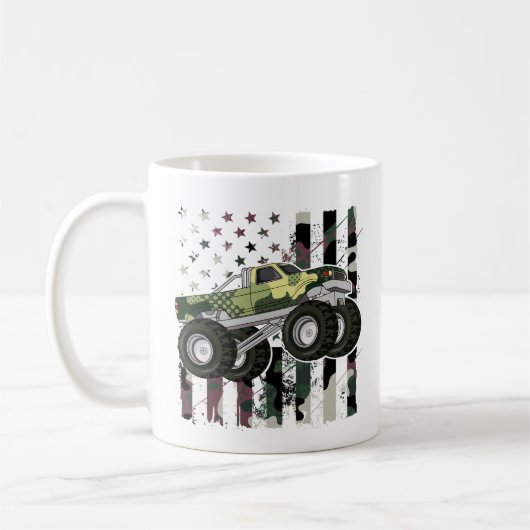 Mug Drapeau américain Camion Monster Retro (Gauche)