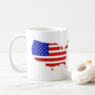 Mug Drapeau américain carte des États-Unis d'Amérique