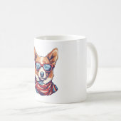 Mug Drapeau américain Corgi Patriotic Chien USA (Devant droit)