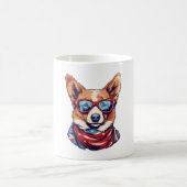 Mug Drapeau américain Corgi Patriotic Chien USA (Centre)