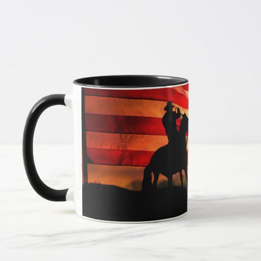 Mug Drapeau américain Cowboy Steer Roping Rodeo (Gauche)