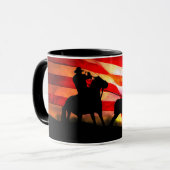 Mug Drapeau américain Cowboy Steer Roping Rodeo (Devant gauche)