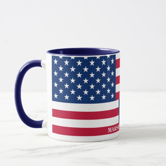 Mug Drapeau américain Customisé Monogramme 4 juillet (Gauche)
