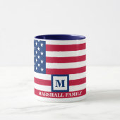 Mug Drapeau américain Customisé Monogramme 4 juillet (Centre)