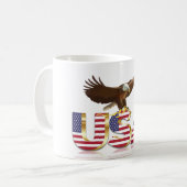 Mug Drapeau américain d'aigle (Devant gauche)