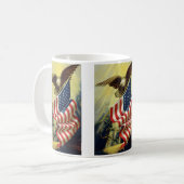 Mug Drapeau américain d'aigle patriotique vintage (Devant gauche)
