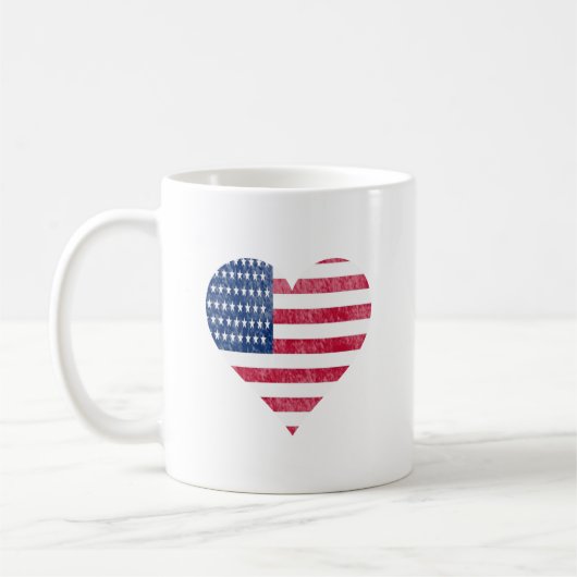 Mug Drapeau américain dans le cœur (Gauche)