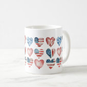 Mug Drapeau américain dans les coeurs (Devant droit)