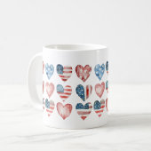 Mug Drapeau américain dans les coeurs (Devant gauche)