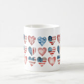 Mug Drapeau américain dans les coeurs (Centre)