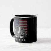 Mug Drapeau américain de Chicago Illinois Skyline (Devant gauche)