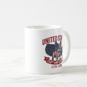 Mug Drapeau américain de chien patriotique 250e annive (Devant droit)