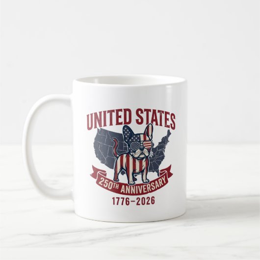Mug Drapeau américain de chien patriotique 250e annive (Gauche)
