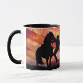 Mug Drapeau américain de cornichon et de cheval paroti (Gauche)